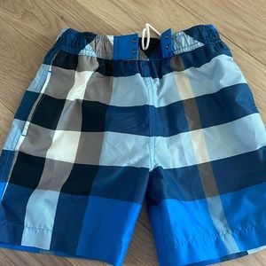 Burberry Blue Plaid Boy Swim shorts, size 7